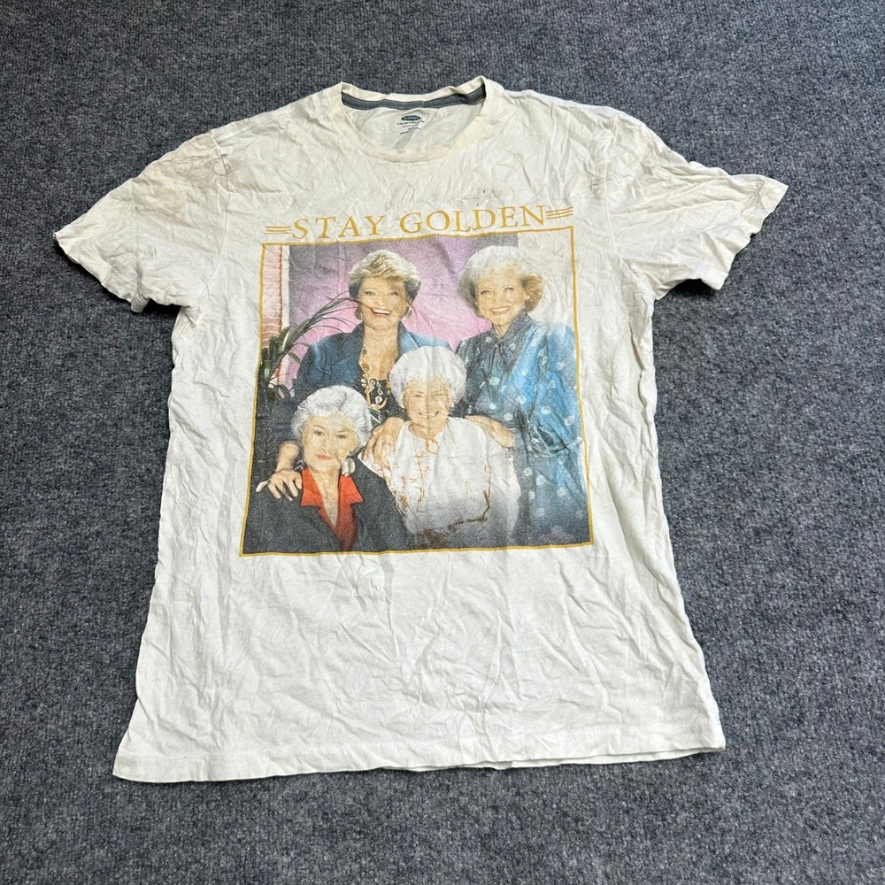 Old Navy T-Shirt Womens Size S Cream Golden Girls Stay Golden Graphic Cotton